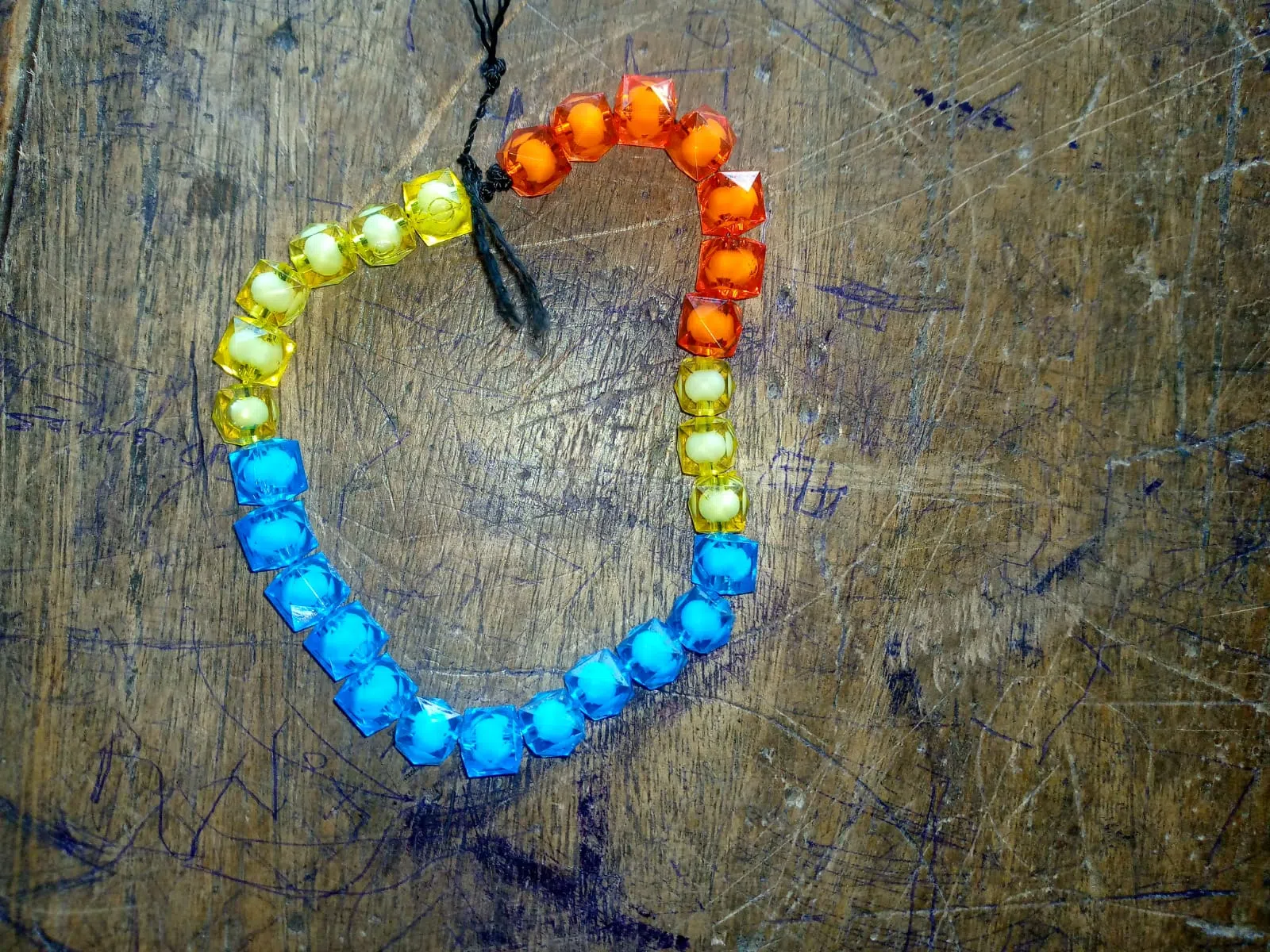 A menstrual bracelet made of beads